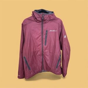 Eddie Bauer Men's Dusty Red EverTherm 2.0 Down hooded jacket